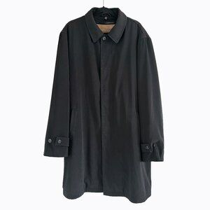 Joseph Abboud Men's Trench Coat Sz XXL Black Removable Zip Wool Warmer Classic